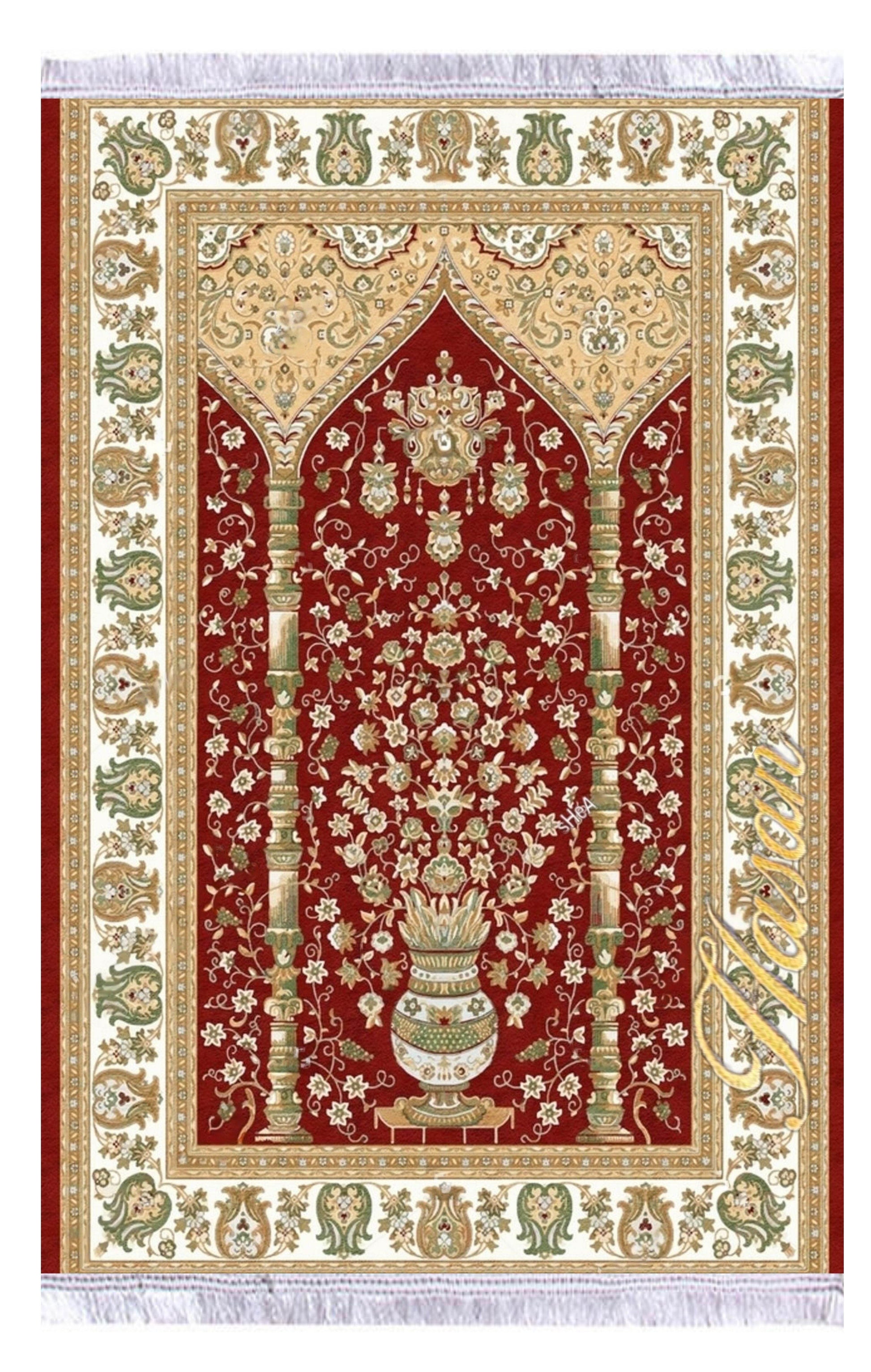 İsme Özel Lacivert Keten Astarlı Lüks Seccade - Carpetella