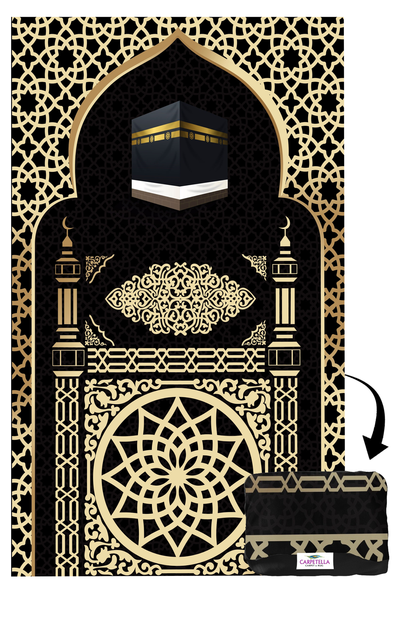 Travel Pocket Prayer Rug Mat Carpet Portable Sejadah Folable Bag Transforming Waterproof Janamaz