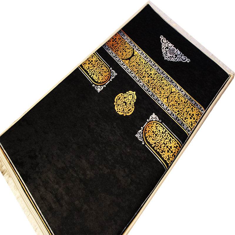 Siyah Gold Kabeli İsme Özel 3 CM Süngerli Ortopedik Seccade - Carpetella