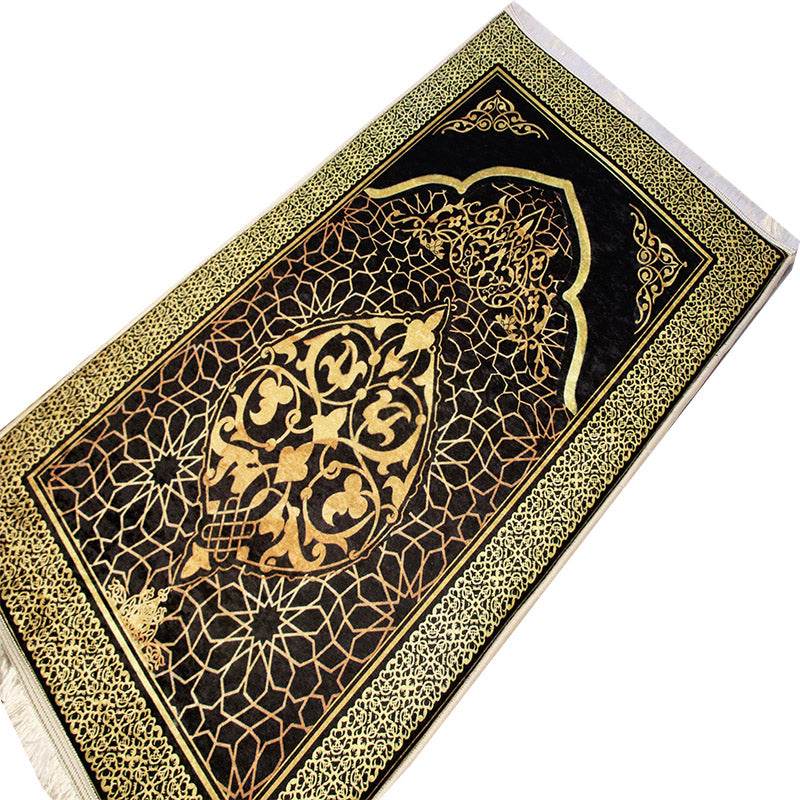 Siyah Gold İsme Özel 3 CM Süngerli Ortopedik Seccade - Carpetella