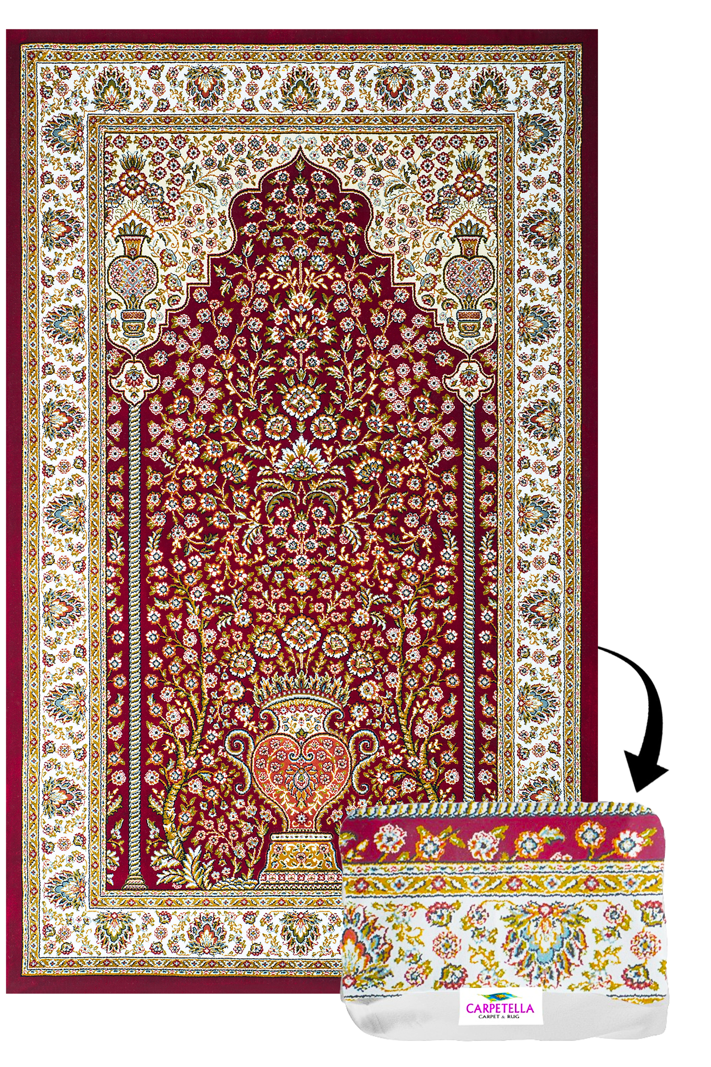 Travel Pocket Prayer Rug Mat Carpet Portable Sejadah Folable Bag Transforming Waterproof Janamaz