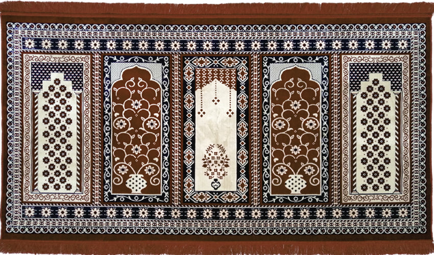 Prayer Rug - Multi-Person Janamaz Sajada for Family or Mosque - Large Gathering & Group Praying Carpet