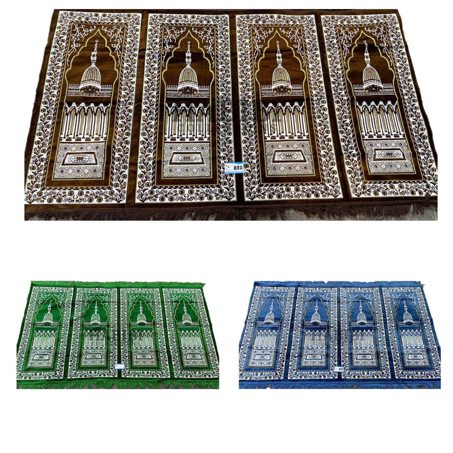 Prayer Rug - Multi-Person Janamaz Sajada for Family or Mosque - Large Gathering & Group Praying Carpet