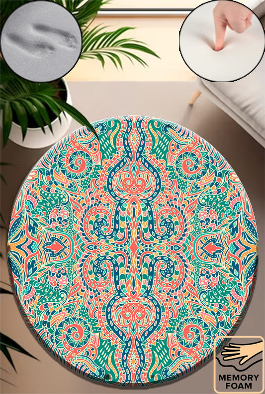 Round Circle Home Decor Area Carpet Rug Foam Padded Soft Thick