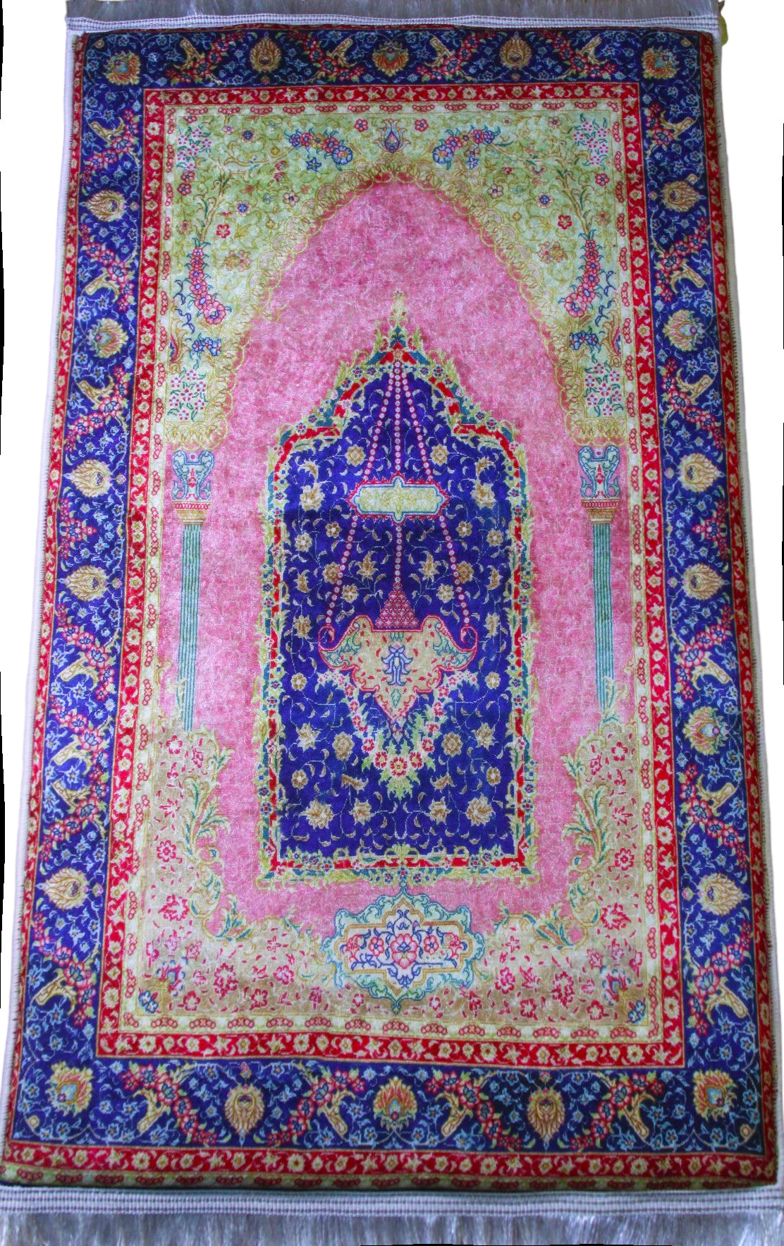 3 CM (1.2 Inch) Foam Thick Padded Prayer Rug Mat With Soft Velvet Anti-Slip Aesthetic Pink Oriental Janamaz Muslim Sejadah