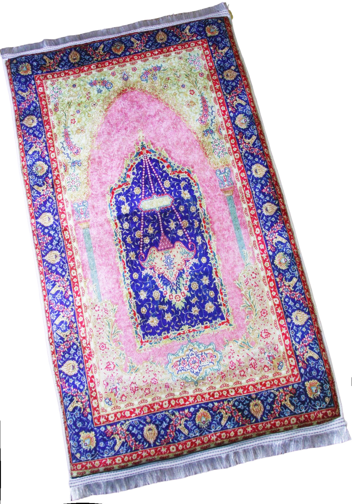 3 CM (1.2 Inch) Foam Thick Padded Prayer Rug Mat With Soft Velvet Anti-Slip Aesthetic Pink Oriental Janamaz Muslim Sejadah