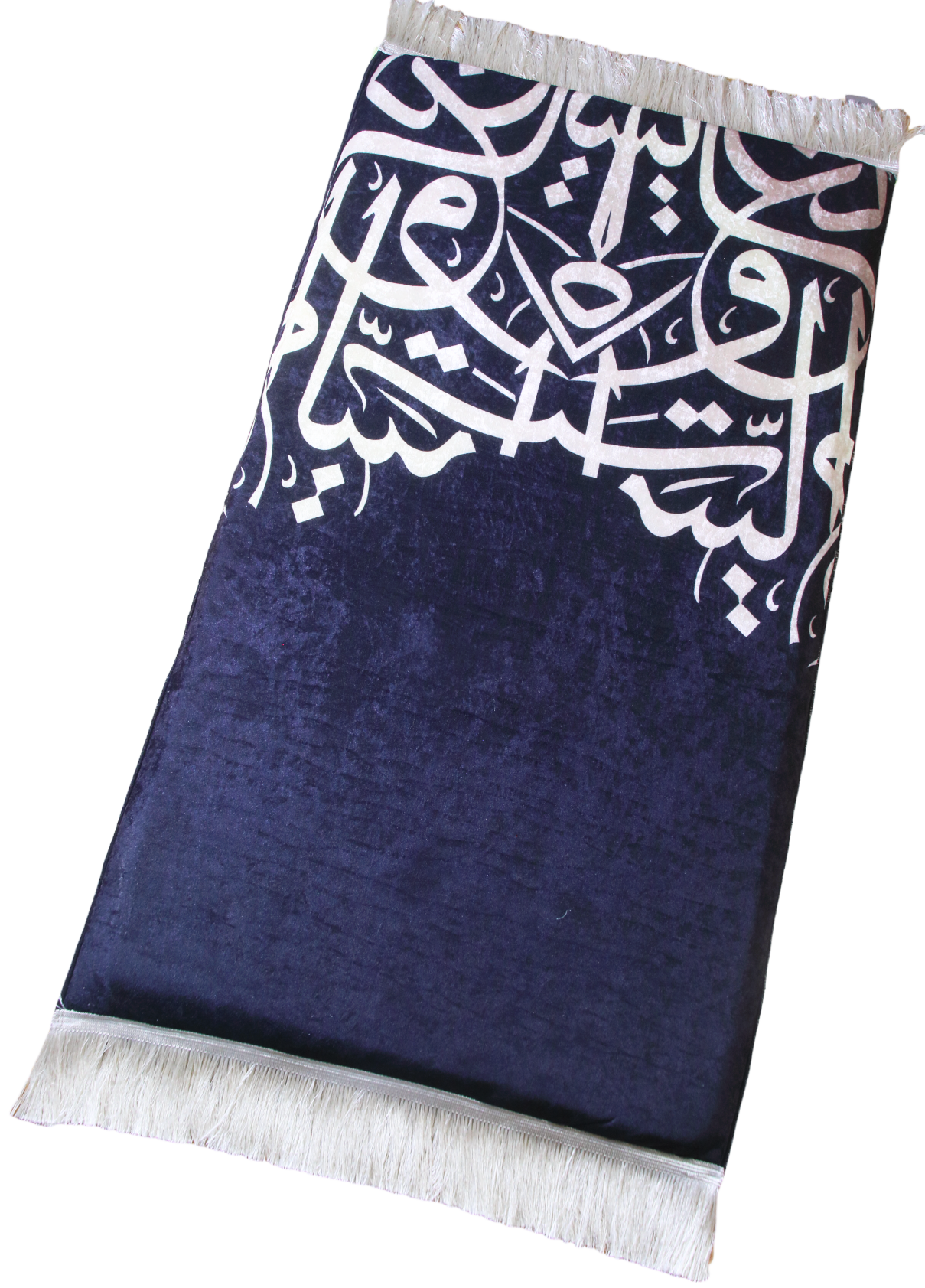 3 CM (1.2 Inch) Foam Thick Padded Prayer Rug Mat With Soft Velvet Anti-Slip Black Arabic Janamaz Muslim Sejadah