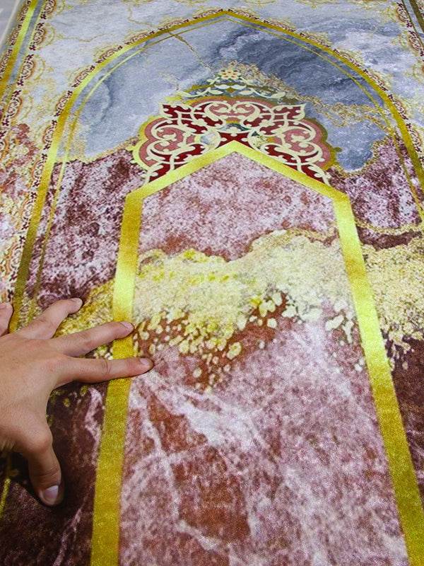 Gold Mermer İsme Özel 3 CM Süngerli Ortopedik Seccade - Carpetella