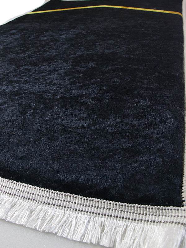 Siyah Sade İsme Özel 3 CM Süngerli Ortopedik Seccade - Carpetella