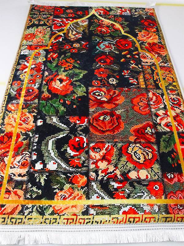 Çiçekli İsme Özel 3 CM Süngerli Ortopedik Seccade - Carpetella