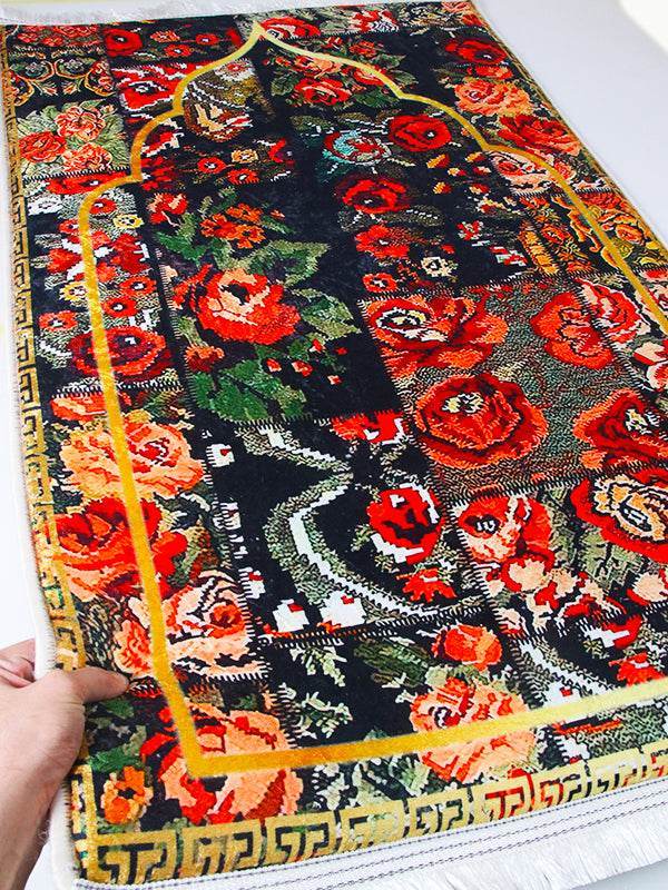 Çiçekli İsme Özel 3 CM Süngerli Ortopedik Seccade - Carpetella