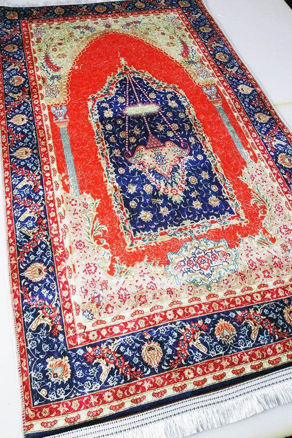 3 CM Süngerli İsme Özel İsimli Seccade – Kırmızı Kadife - Carpetella