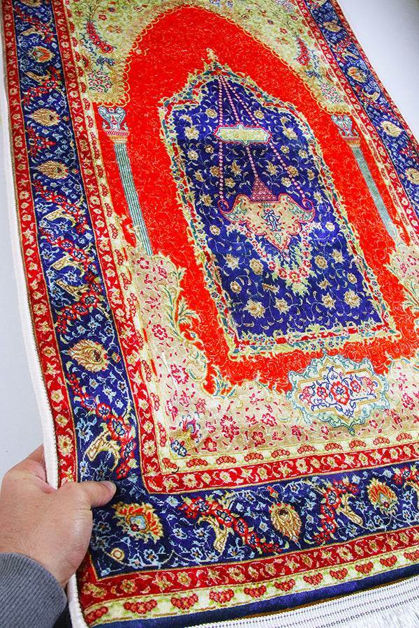 3 CM Süngerli İsme Özel İsimli Seccade – Kırmızı Kadife - Carpetella