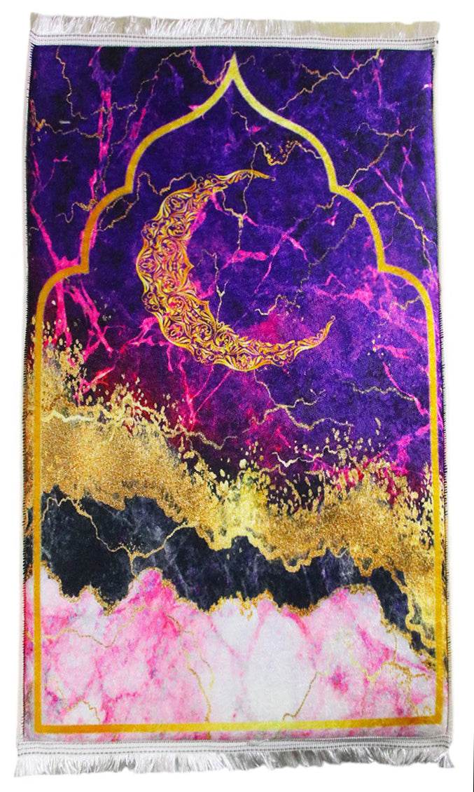 Mor Gold İsme Özel 3 CM Süngerli Ortopedik Seccade - Carpetella