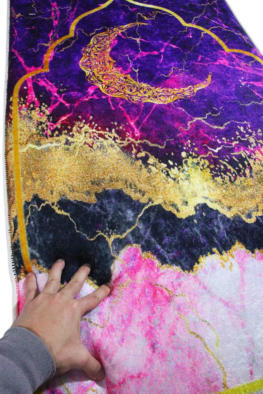 Mor Gold İsme Özel 3 CM Süngerli Ortopedik Seccade - Carpetella