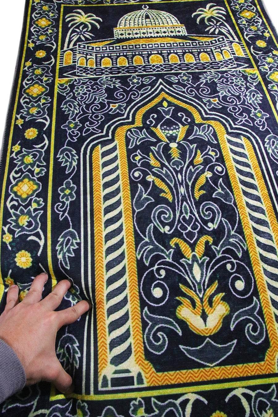 Hurma Ağacı Kadife Ortopedik Seccade - İsme Özel 3 CM Süngerli - Carpetella