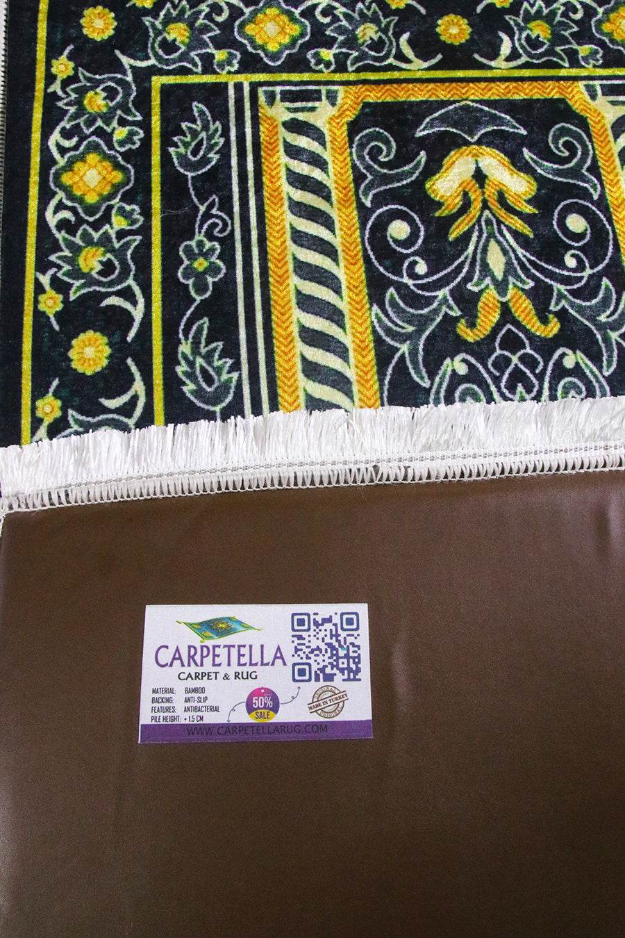 Hurma Ağacı Kadife Ortopedik Seccade - İsme Özel 3 CM Süngerli - Carpetella