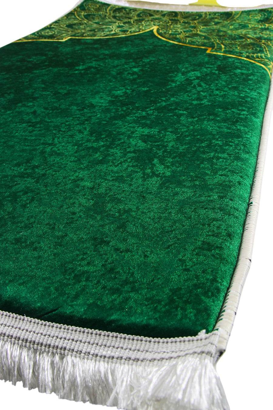 3 CM Süngerli İsme Özel İsimli Seccade – Yeşil Kadife - Carpetella