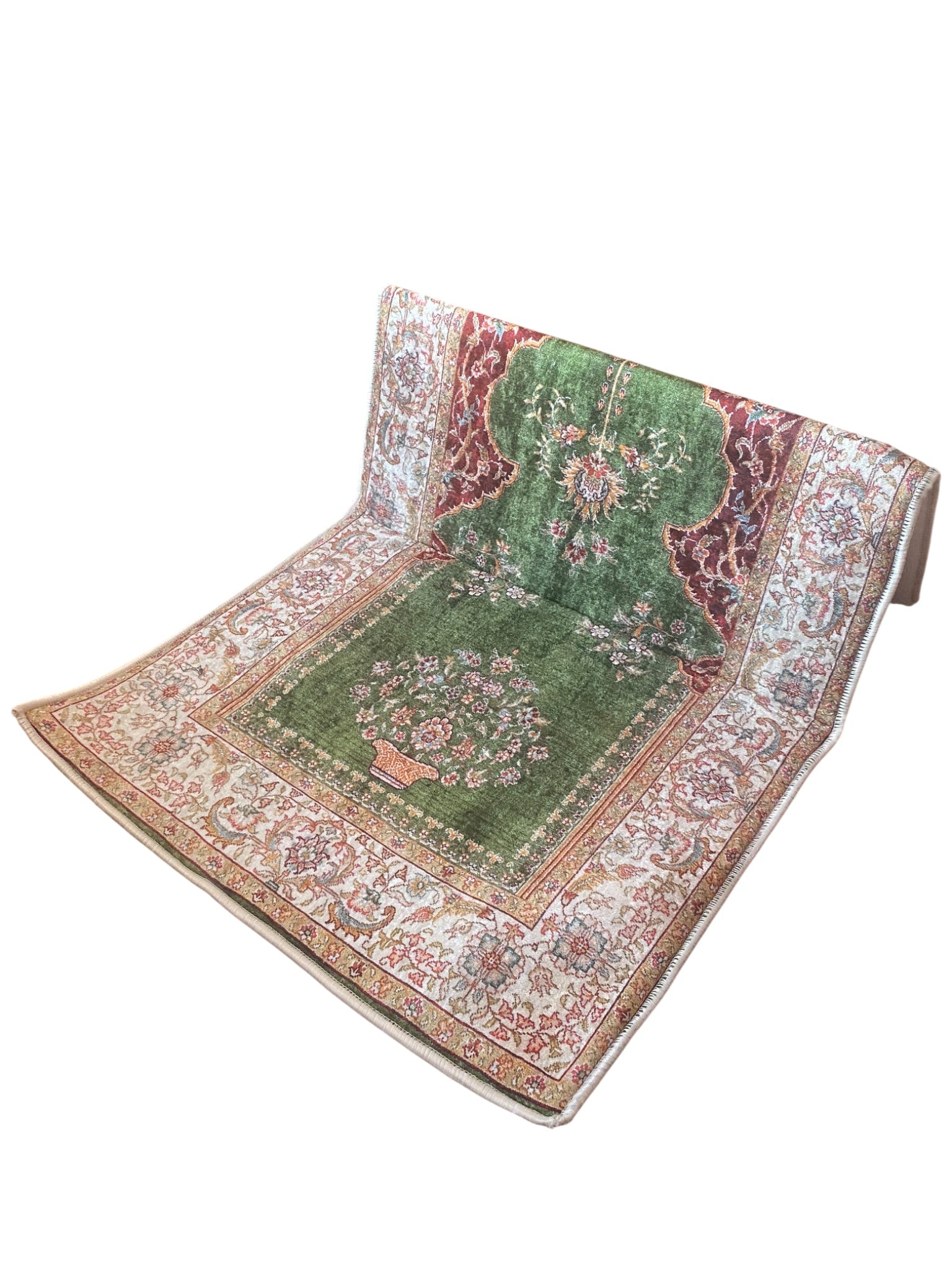 Sırt Destekli Katlanabilir Ortopedik Seyahat Seccade – Süngerli, Diz Ağrıtmaz