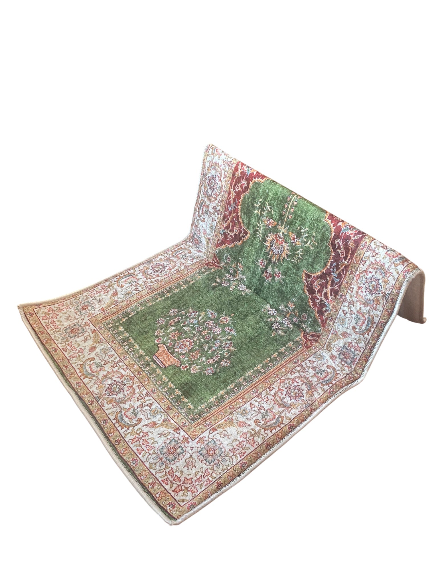 Sırt Destekli Katlanabilir Ortopedik Seyahat Seccade – Süngerli, Diz Ağrıtmaz