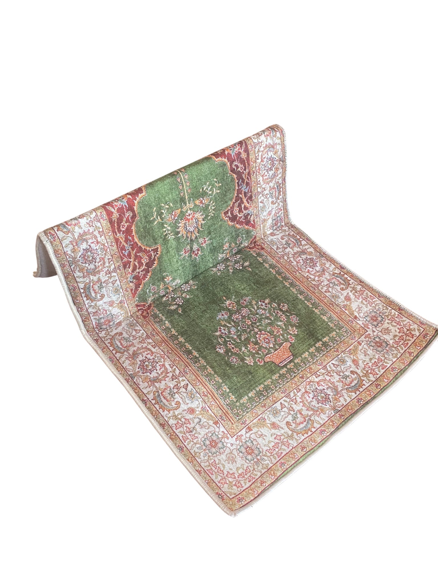 Sırt Destekli Katlanabilir Ortopedik Seyahat Seccade – Süngerli, Diz Ağrıtmaz