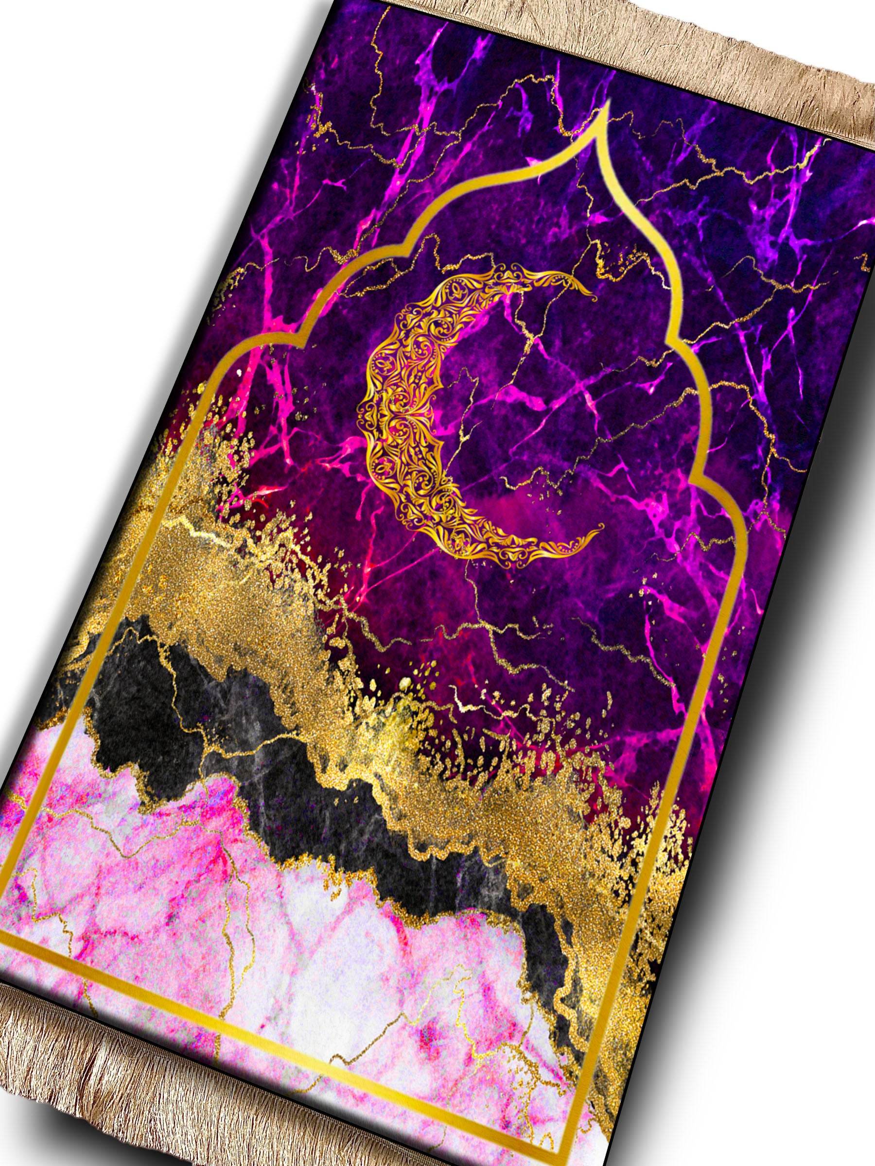 Mor Hilal Keten Kadife Seccade - 70x120cm - Carpetella