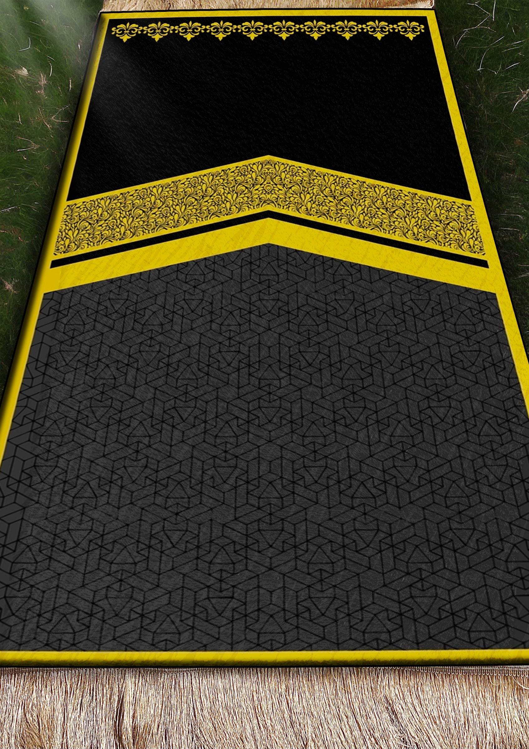 Gold Kabe Keten Astarlı Kadife Seccade - 70x120cm - Carpetella