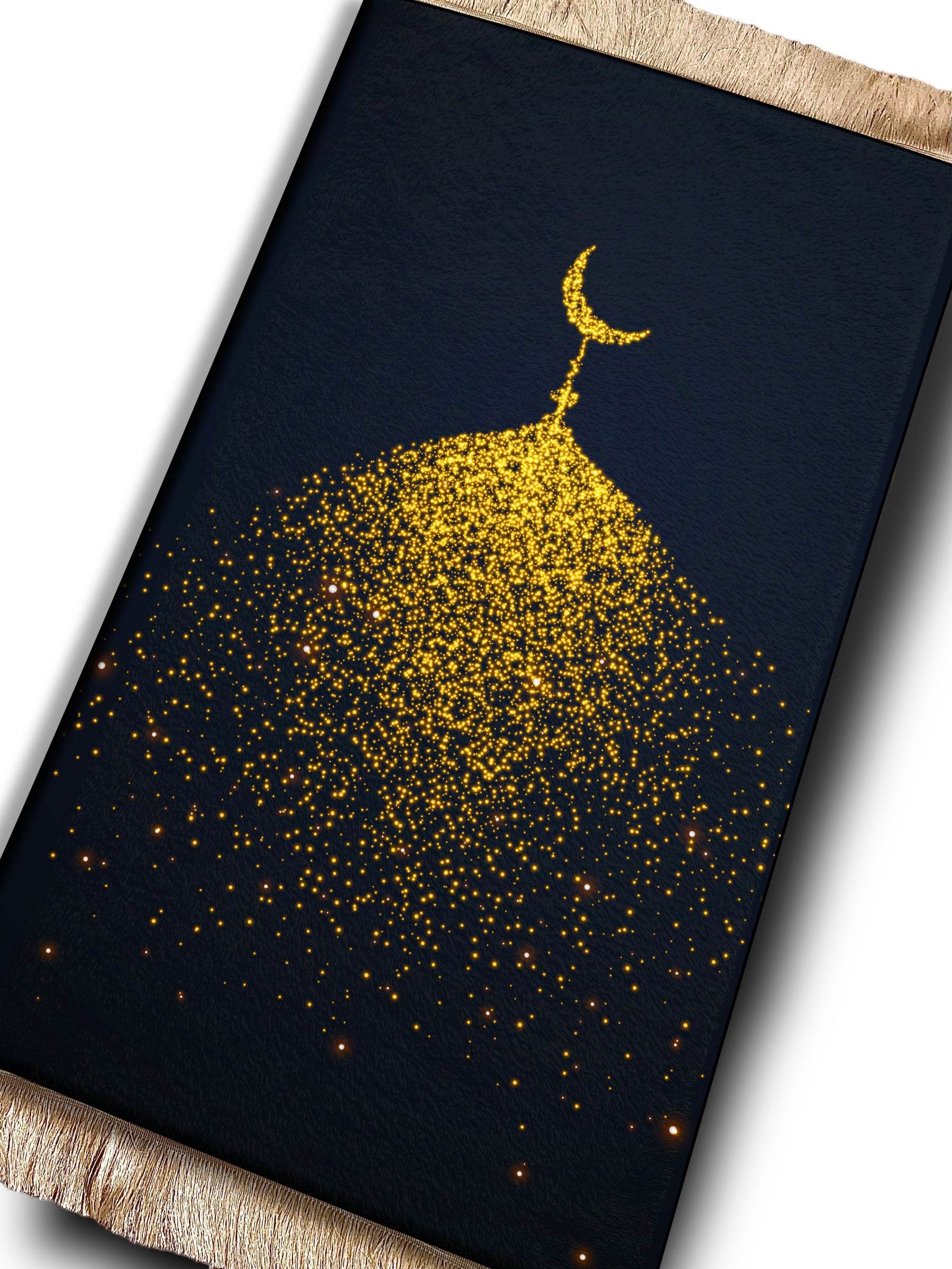 İsme Özel Hilal Gold Keten Astarlı Lüks Seccade - Carpetella