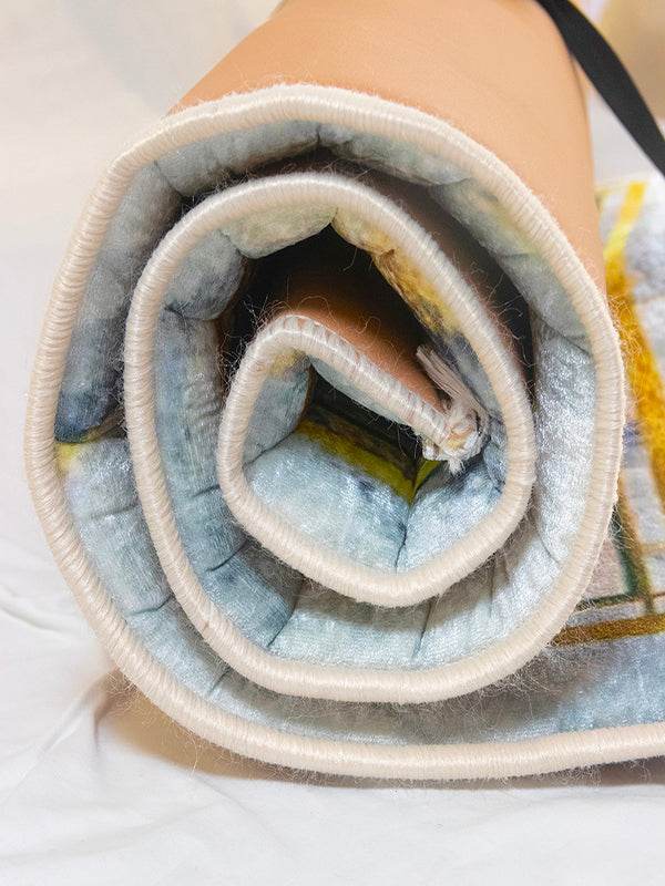 Mermer Gold Kadife Ortopedik Seccade - İsme Özel 3 CM Süngerli - Carpetella