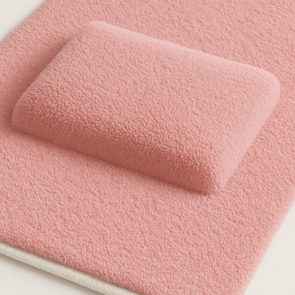 7 CM Ortopedik Ortası Süngerli Diz Ağrıtmaz Pembe Peluş Seccade Namazlık