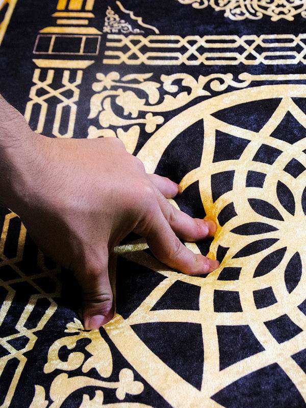 Gold Kabeli Kadife Ortopedik Seccade - İsme Özel 3 CM Süngerli - Carpetella