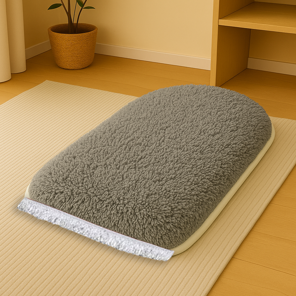 Düz Renk 3 CM Süngerli Peluş Seccade | Ortopedik 3cm Süngerli