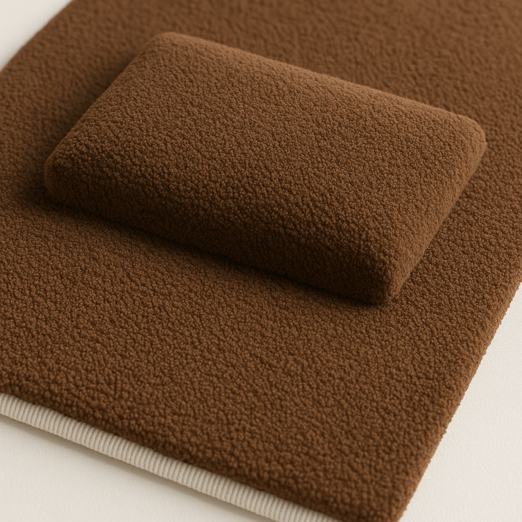 7 CM Ortopedik Ortası Süngerli Diz Ağrıtmaz Kahverengi Peluş Seccade Namazlık