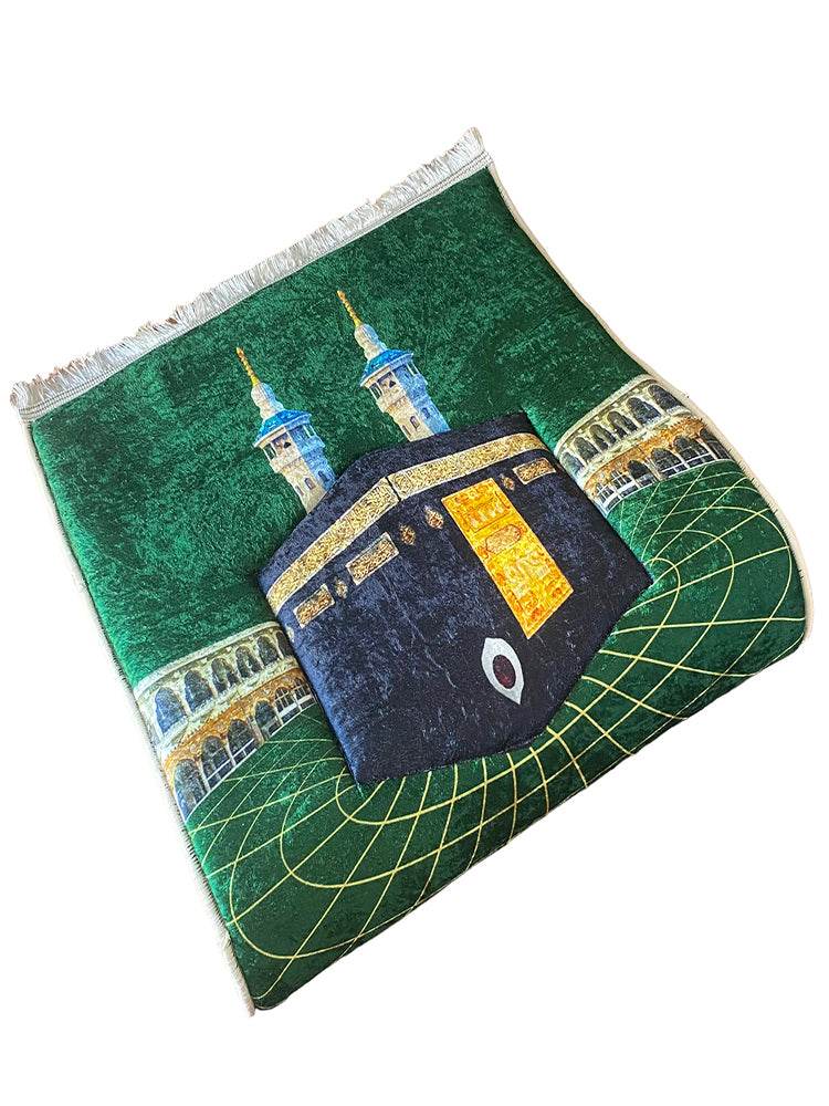 3 CM Süngerli Ortopedik Seccade - Yeşil Gold Ortopedik Kadife - Carpetella