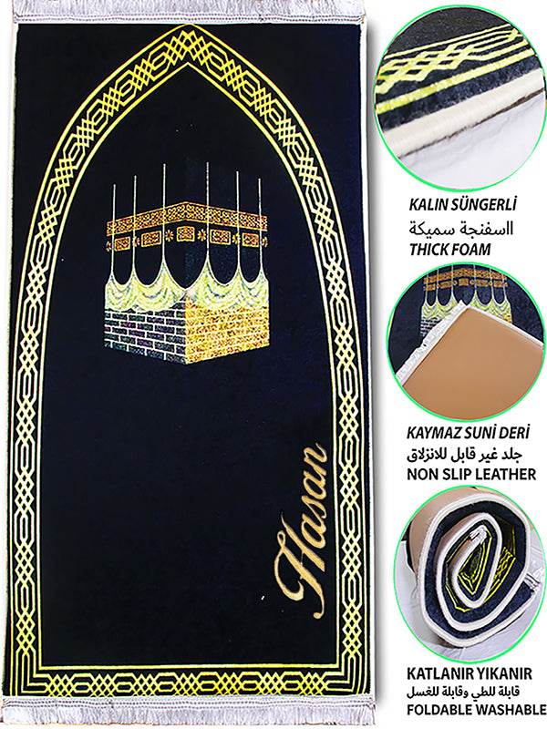 Kabe Bordür Kadife Ortopedik Seccade - İsme Özel 3 CM Süngerli - Carpetella