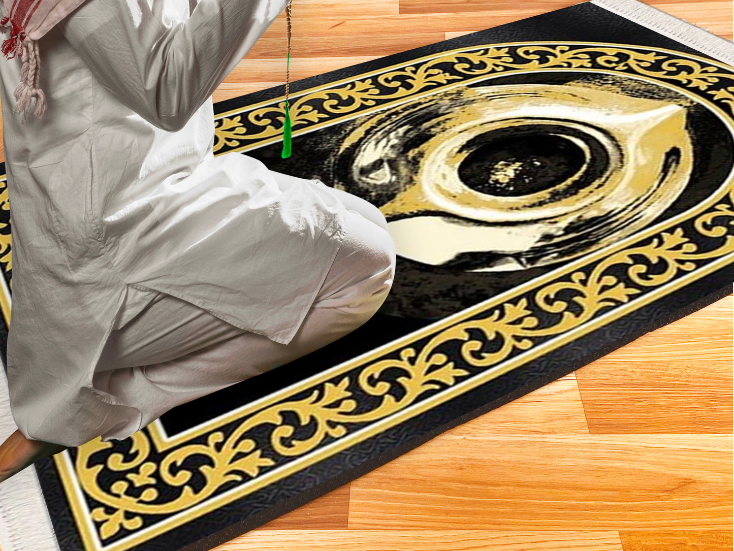 2 CM (0.8 Inch) Foam Thick Padded Prayer Rug Mat With Soft Velvet Anti-Slip Door gOLJanamaz Muslim Sejadah