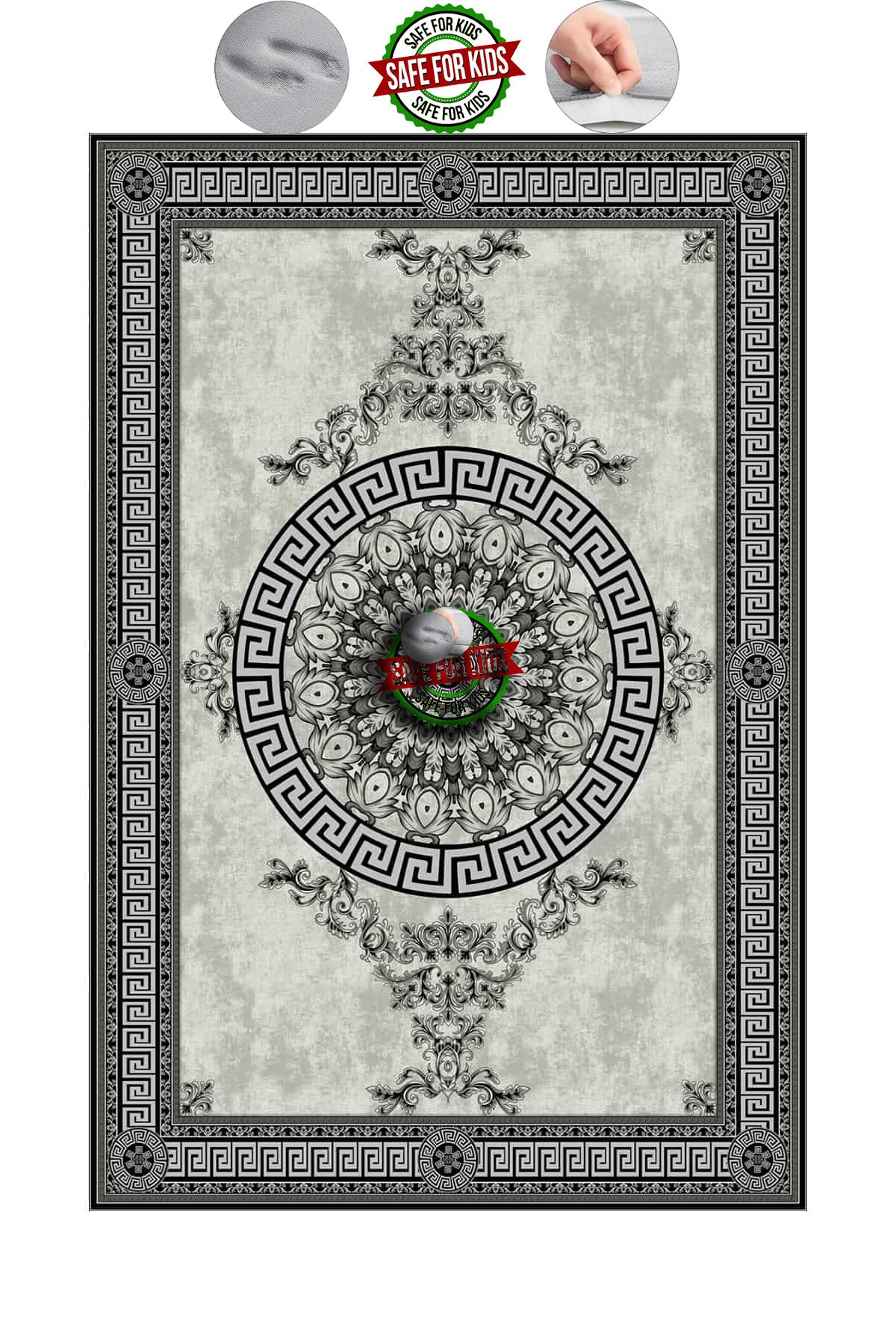 Foam Padded Soft Thick Area Rug Carpet Anti-Slip Home Decor Area Mat Polyester Velvet