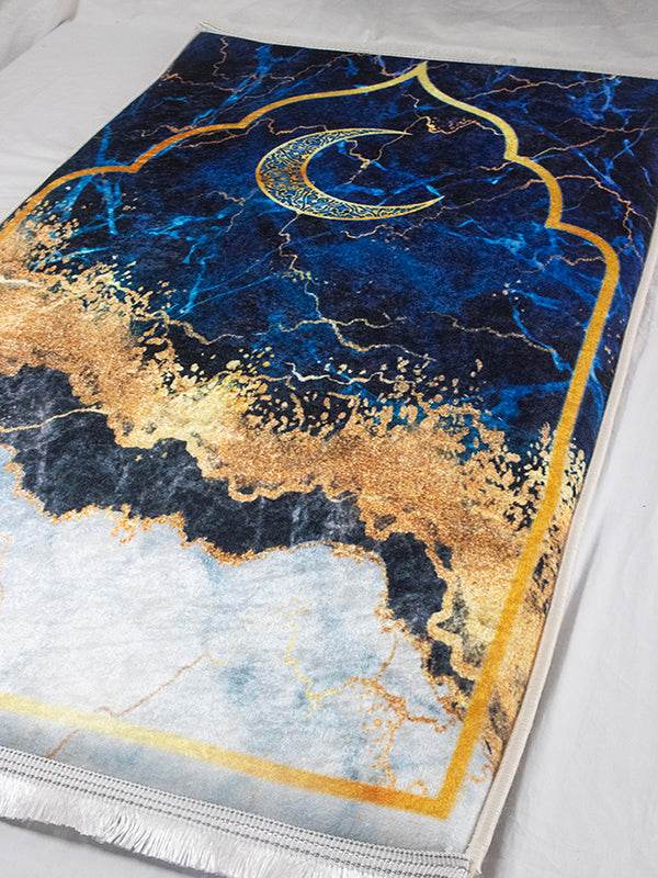 Lacivert İsme Özel 3 CM Süngerli Ortopedik Seccade - Carpetella