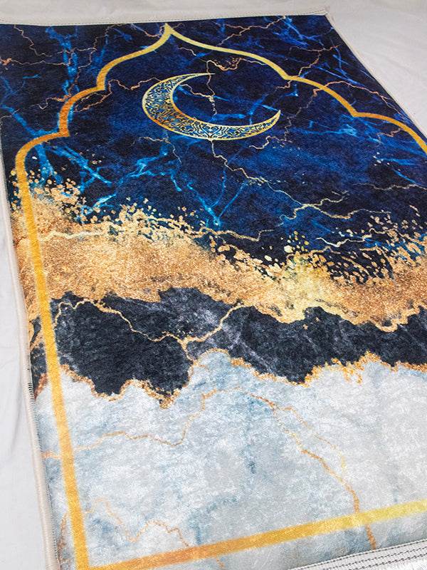 Lacivert İsme Özel 3 CM Süngerli Ortopedik Seccade - Carpetella