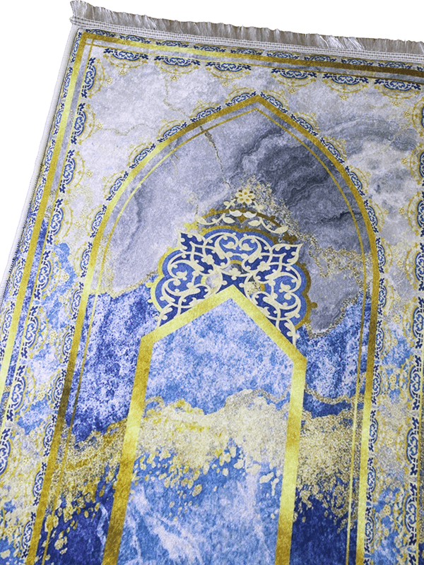 Mavi Gold İsme Özel 3 CM Süngerli Ortopedik Seccade - Carpetella