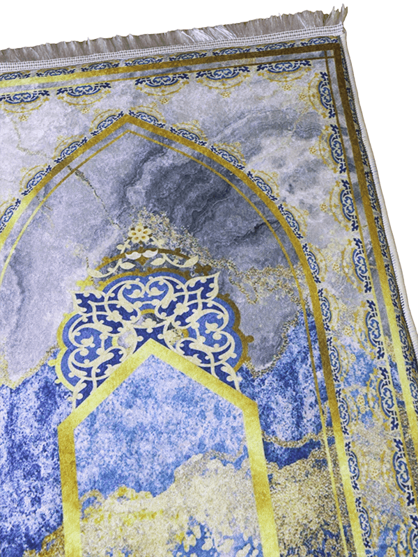 Mavi Gold İsme Özel 3 CM Süngerli Ortopedik Seccade - Carpetella