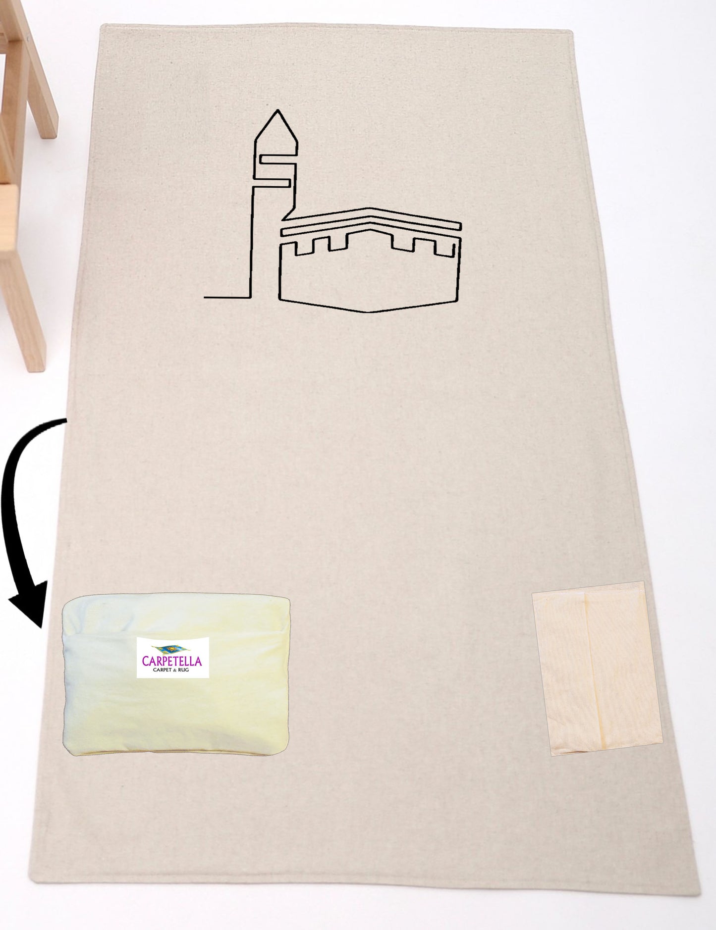 Portable Travel Pocket Prayer Rug Bag Transforming Light Slim Satin Minimalist Praying Sejadah Janamaz