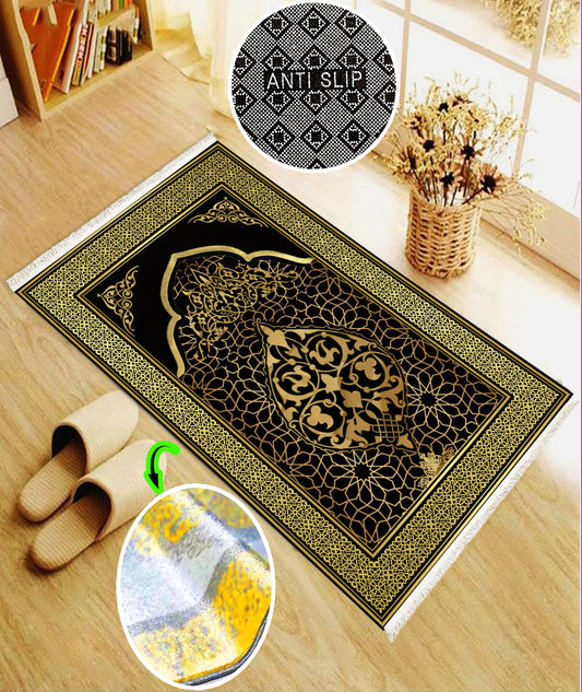 Anti-Slip Turkish Prayer Rug Mat Praying Carpet Islamic Muslim Red Oriental Janamaz Sejadah Washable