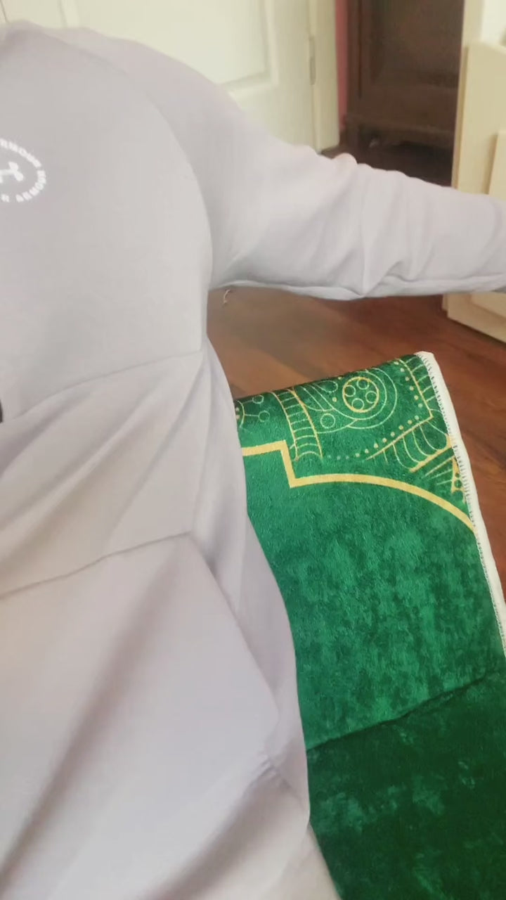 Videoyu yükle: Sırt Destekli Katlanabilir Ortopedik Seyahat Seccade – Süngerli, Diz Ağrıtmaz