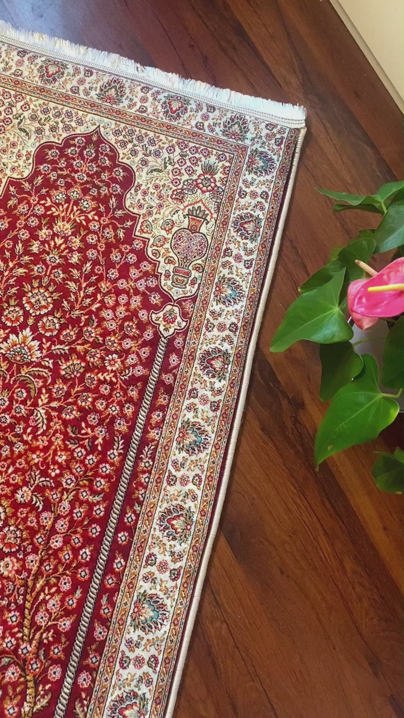 3 cm süngerli ortopedik seccade, kaymaz tabanlı kadife namazlık