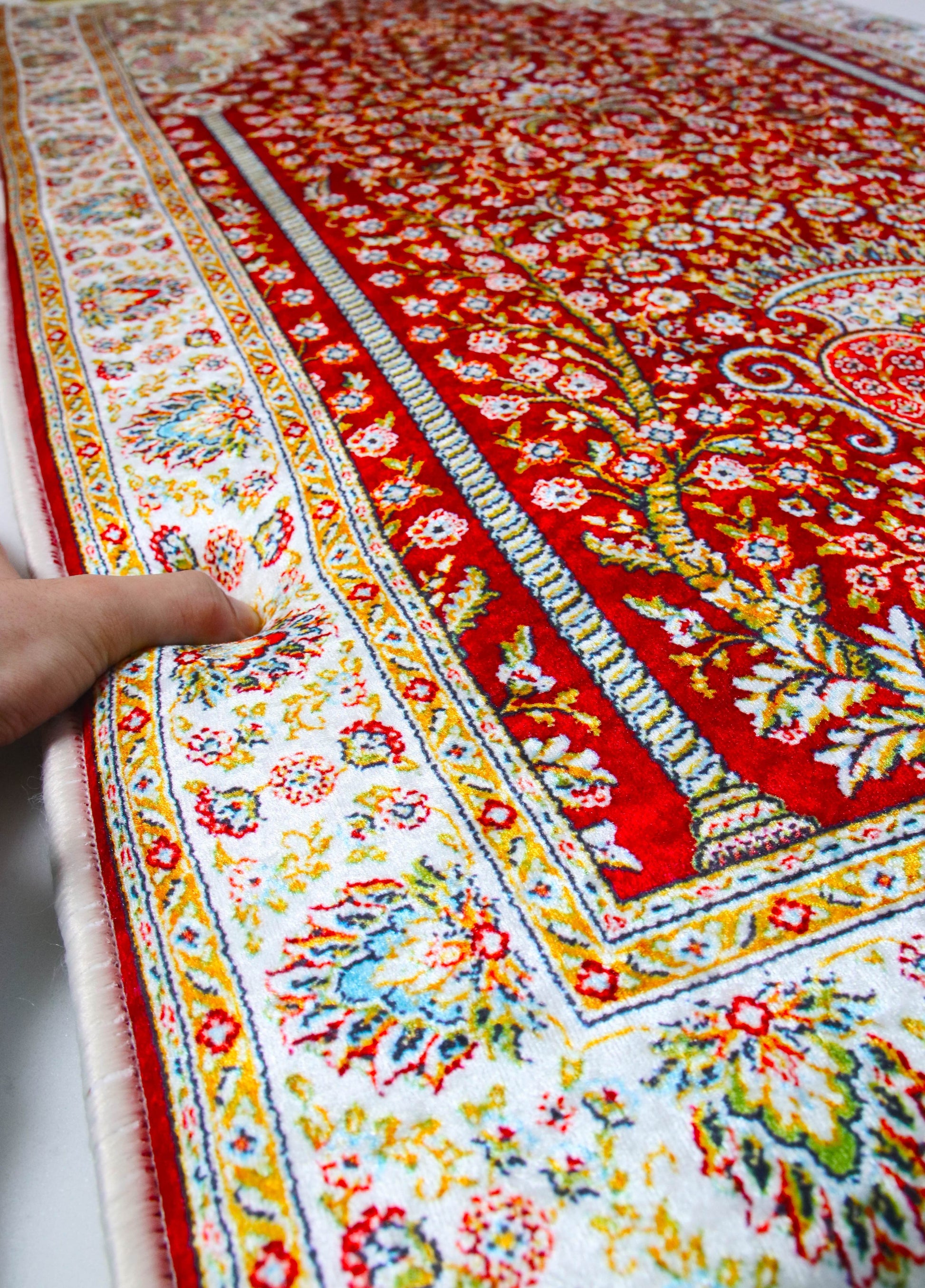 3 CM Süngerli Ortopedik Seccade – Kaymaz Katlanabilir Kadife - Carpetella