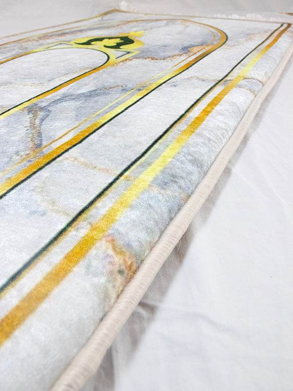 Mermer Gold Kadife Ortopedik Seccade - İsme Özel 3 CM Süngerli - Carpetella